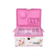 Gutermann X Birch Summer Loft Sewing Basket Small Rectangle 25X14X18.5cm-Roses Pink