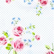 Fabric Gutermann X Birch Summer Loft Roses 110cm X 10Mt 100% Co White-Dusty Blue-276