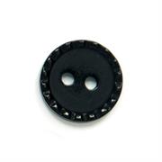 HEMLINE BUTTONS - Embossed Edge Button - black 11mm