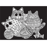 COLOURME - Velvet Art Poster - Knitting Cats - A3 350gsm