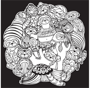 COLOURME - Velvet Art Poster - Sloths - Square 29.7 x 29.7cm 350gsm