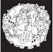 COLOURME - Velvet Art Poster - Zoo Animals - Square 29.7 x 29.7cm 350gsm