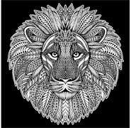 COLOURME - Velvet Art Poster - Lion - Square 29.7 x 29.7cm 350gsm