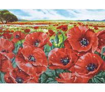 Diamond Dotz Red Poppy Field - 60 x 42cm (23.6 x 16.5in)