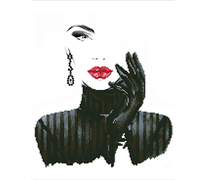 Diamond Dotz Lady In Black - 42cm x 52cm (16.5in x 20.5in)