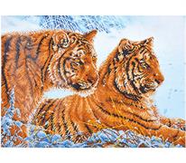 Diamond Dotz Tigers In The Snow - 72 x 52cm (28.4 x 20.5in)