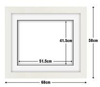 White Frame with White Mat Board DDF11.W515X415MW