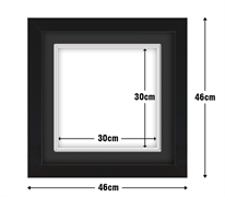 Black Frame with Black Mat Board DDF19.B300X300MB