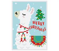 Diamond Dotz Greeting Card - Merry Christmas Llama - 12.6 x 17.7cm