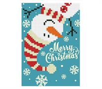Diamond Dotz Greeting Card - Merry Christmas Snowman - 12.6 x 17.7cm