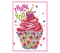 Diamond Dotz Greeting Card - Cup Cake Thank You - 12.6 x 17.7cm