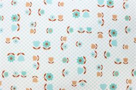 Riley Blake Printed Cotton - Retro Flowers Teal 112cm