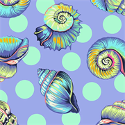 TULA PINK FLORAL REEF - BIG SHELLY - MARINE