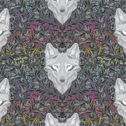 TULA PINK GREYWORK - WOLF OF PINK STREET - CARBON