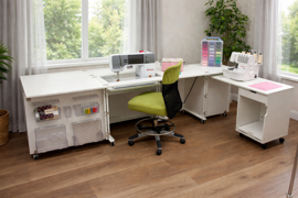 Windsor Sewing Cabinet White Ash (Flat Packed)