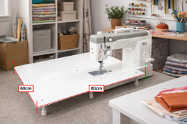 Custom White Acrylic Extension Table (60cm x 80cm)