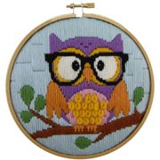 Starter Long Stitch Kit with Hoop 15cm - Owl