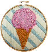 Starter Long Stitch Kit with Hoop 15cm - Ice Cream