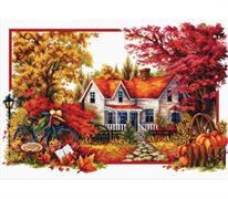 No Count Cross Stitch On White Aida 14 - autumn comes 59x40cm
