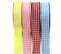 Printed Gingham Ribbons - 4 Pack