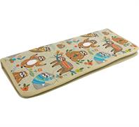 Knitting Case Zipped w/ Clear Pouch - Beige Sloth Design - 18 x 44 x 4cm