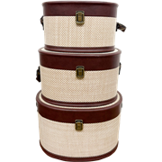 Victorian Herringbone Basket Beige - Set of 3 sizes