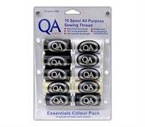 Thread 500M 10 Pack - Essential Colours - 100% Polyester