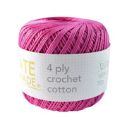 4ply Crochet Cotton BC5 HOT PINK