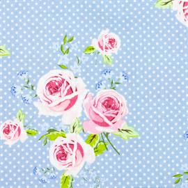 Fabric Gutermann X Birch Summer Loft Roses 110cm X 10Mt 100% Co Dusty Blue-75