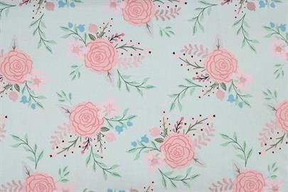 Riley Blake Printed Cotton - Rosey Mint 112cm