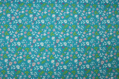 Riley Blake Printed Cotton - Pretty Flowers Teal 112cm