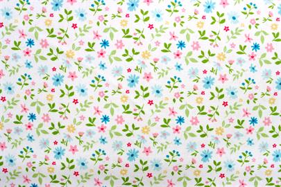 Riley Blake Printed Cotton - Pretty Flowers White 112cm