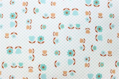 Riley Blake Printed Cotton - Retro Flowers Teal 112cm