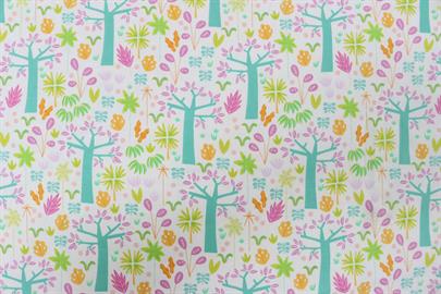 Riley Blake Printed Cotton - Colourful Forest White 112cm
