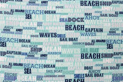 Riley Blake Printed Cotton - All Aboard Teal 112cm