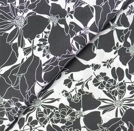 Floral Collection - 100% Cott 140Cm Width - Botanical Black