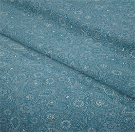 Paisley Fabric - 100% Cotton Sheeting - Duck Egg