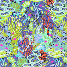 TULA PINK FLORAL REEF - REEF WHAT YOU SAW - MARINE