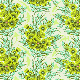 TULA PINK FLORAL REEF - SHADOW SHARKS - SEAGRASS