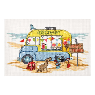 Cross Stitch Kit  30 x 20cm - Ice Cream Truck