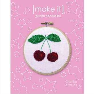 Punch Needle Kit 10cm - Cherries