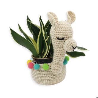 Crochet Plant Holder Kit 10 x 16.5 x 23cm - Llama