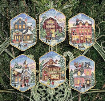 Dimensions Needlecraft - Christmas Village Ornaments