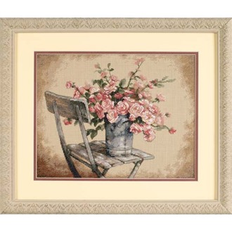 Dimensions Needlecraft - Roses on White Chair 