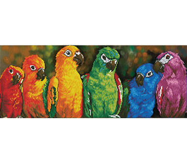 Diamond Dotz - Rainbow Parrots - 77 x 30cm
