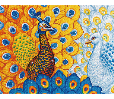DIAMOND DOTZ - Romantic Peacocks - 57 x 49cm (22.4 x 19.3in)
