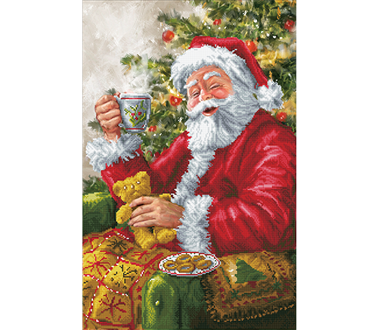 DIAMOND DOTZ - Santa's Cuppa - 52  x 80cm (20.5 x 31.5in)