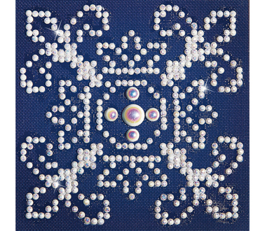 White on Blue - 10.2 x 10.2cm (4 x 4in)