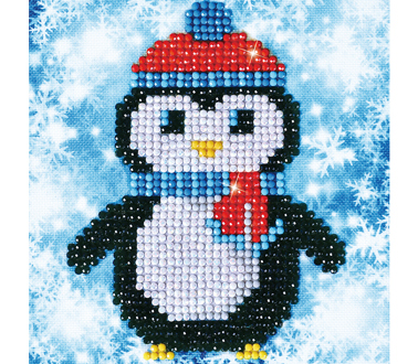 Christmas Penguin Picture - 13.5 x 13.5cm (5.3 x 5.3in) 