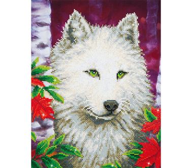 DIAMOND DOTZ - White Wolf - 35.5 x 45.72cm (14 x 18in)